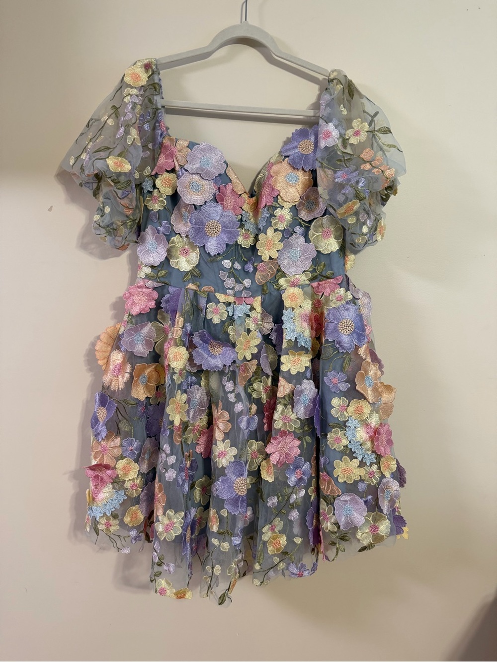 AW Bridal Floral Embroidered Pastel Dress